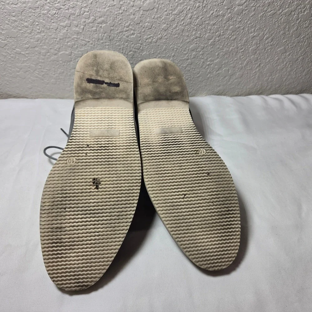 Mens Grey Perforated Cap Toe Derby Dress Shoes Size 10 Casual Oxford S2282